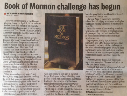 #BOMTC challenges Latter-day Saints to read Book of Mormon in 85 days